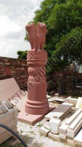 Red Sandstone Ashok Stambh with Pillar