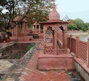 Red Sandstone Gazebo Temple