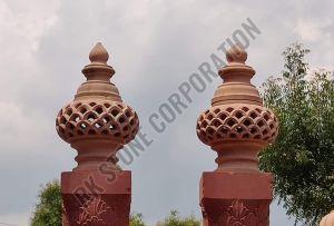 Sandstone Round Lamp Post