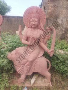 Sandstone Sherawali Mata Statue