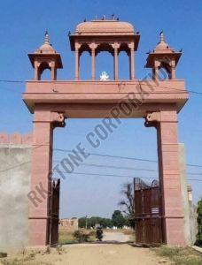 Solid Sandstone Temple Entry Gate