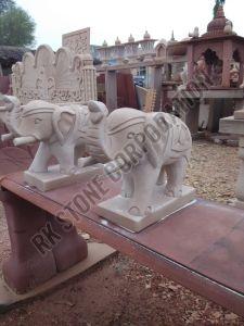 White Sandstone Elephant Statue