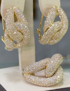 K Jewels Diamond Ring with Hoop Earrings