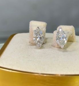K Jewels Marquise Diamond Stud Earrings