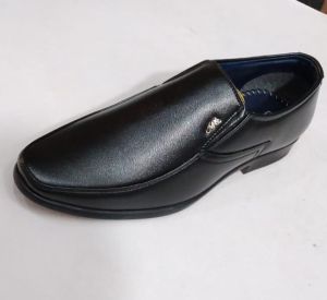 Mens Black Genuine Leather Formal Slip On Shoes