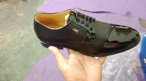 Mens Black Leather Derby Formal Shoes