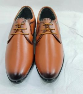 Mens Brown Derby Office Shoes with Classic Finish