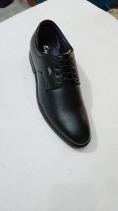 Mens Plain Black Leather Derby Formal Shoes