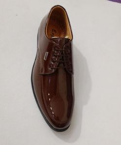 Mens Shiny Brown Leather Formal Shoes