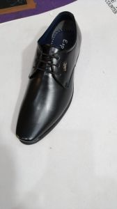 Plain Black Mens Leather Formal Shoes