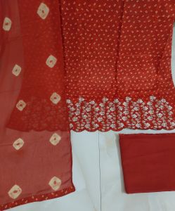 Glace Cotton Embroidered Scalloped Unstitched Suit Fabric