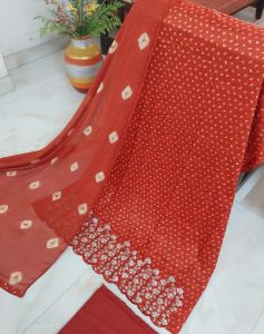 Glace Cotton Embroidered Scalloped Unstitched Suit Fabric