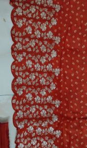 Glace Cotton Embroidered Scalloped Unstitched Suit Fabric