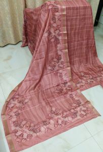 Peachy Pink Digital Printed Organza Silk Unstitched Suit with Shantoon Bottom