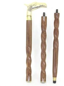 Wooden Walking Stick with Nickle Brass Handle