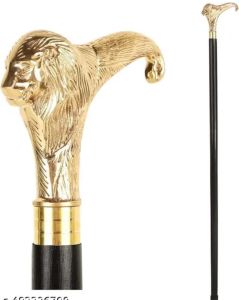 Wooden Walking Stick with Nickle Brass Handle