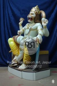 White Marble Narsingh Bhagwan Moorti