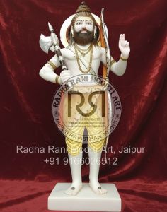 White Marble Parshuram Ji Moorti