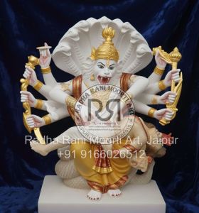 White Marble Narsingh Bhagwan Moorti