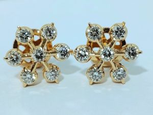 22kt Designer Gold Plated Diamond Earrings