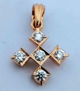 22kt Party Wear Gold Plated Diamond Pendent