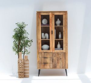 Brown Wooden Display Cabinet