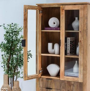 Brown Wooden Display Cabinet