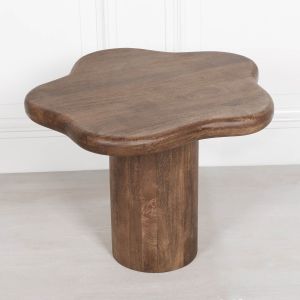 Dark Wooden Pebble Side Table