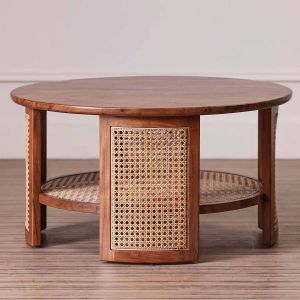 Mango Wood Solid Round Wooden Coffee Table
