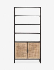 Modern Boho Bookself with Can Cabinet