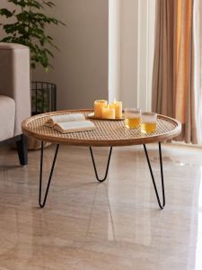 Round Mango Wood Coffee Table