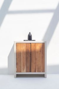 Wood Sliding Door Cabinet with Drawer