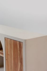Wood Sliding Door Cabinet with Drawer