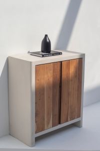 Wood Sliding Door Cabinet with Drawer