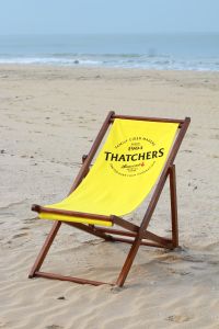 Printed Acacia Deck Chair