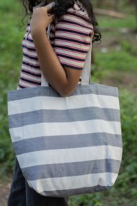 Yarn Dyed Woven Stripe Promotional Carry Bags