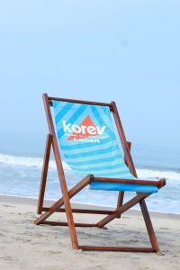 Printed Acacia Deck Chair