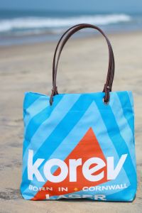 100% Cotton Woven Carry Bag With Leather Handle