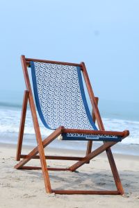 Printed Acacia Deck Chair