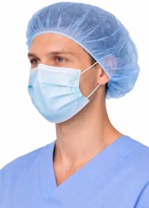 18 Inch Blue Non Woven Bouffant Head Cap