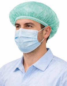 18 Inch Green Non Woven Bouffant Head Cap
