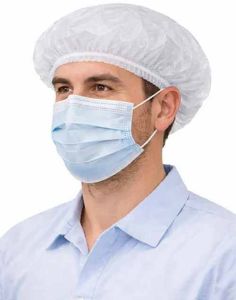 18 Inch White Disposable Bouffant Head Cap