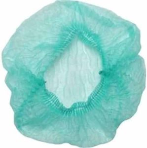 18 Inch Green Non Woven Bouffant Head Cap