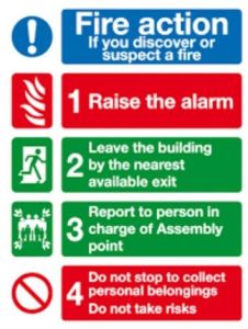 Fire Action Safety Signage