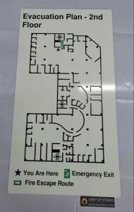 Black &AMP; White Fire Evacuation Plan Signage
