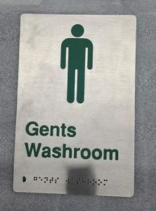 Gents Toilet Braille Signage