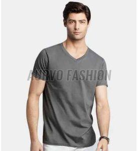 Cotton Blend Mens V Neck T Shirt