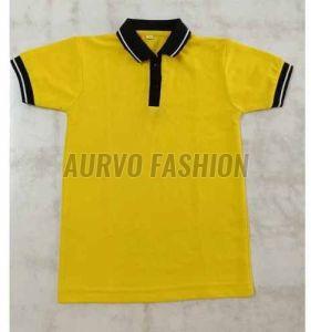 Cotton Blend Office Wear Collar Neck T Shirt