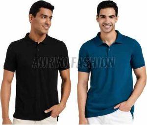 Cotton Blend Solid Polo T Shirt