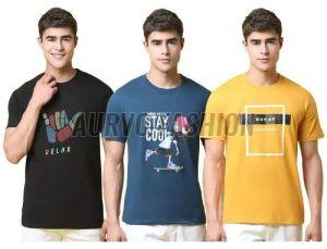 Men Cotton Blend Summer Wear Round Neck T-Shirt